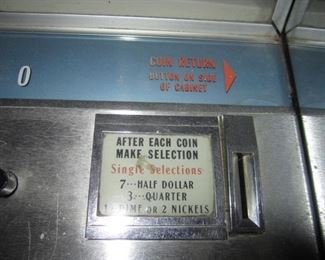 details of juke box coin slot