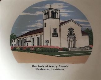 Vintage Out Lady of Mercy Gold Rimmed Collectors Plate
