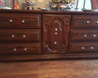 Sumter Cabinet Co.
Large Chest of Drawers with Crystal    
    Knobs 
          (6) Large Drawers
          (1) Middle Door with 
                   (3) Pull Out Sock Drawers