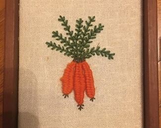 Vintage Embroidered Bundle of Carrots