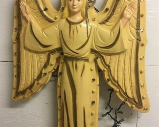 Closeup of Vintage Blow Mold Nativity Set