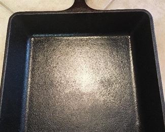 Very Old Square Cast Iron Cornbread Skillet  No. 8 
Made in the USA 
