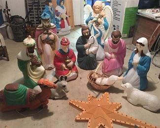 Vintage Blow Mold Nativity Set
    Includes Large Manger!