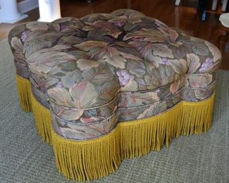 17. Ottoman with great French Bouillon Fringe 