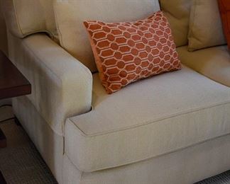 107. sofa detail, decorative pillows and throw
