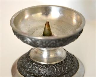 168. small, metal candle holder