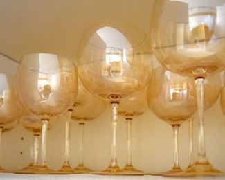 173. Iridescent stemware 