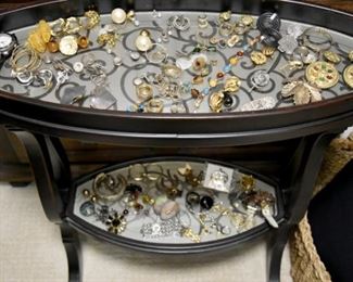 224. costume jewelry, display cabinet