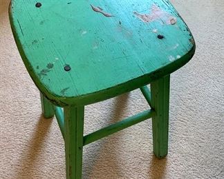 270. small green wooden stool