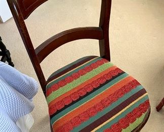 314. wooden chair with upholstered seat
