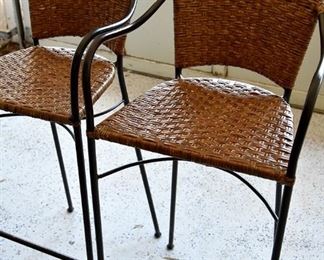 401. wicker and iron bar chairs