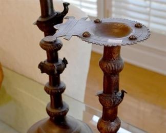 448. metal candlesticks, with elephants