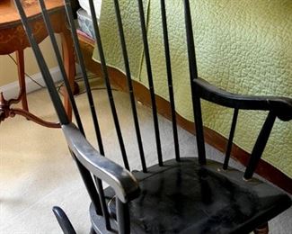 492. black, (1976?) wooden rocking chair, as-is