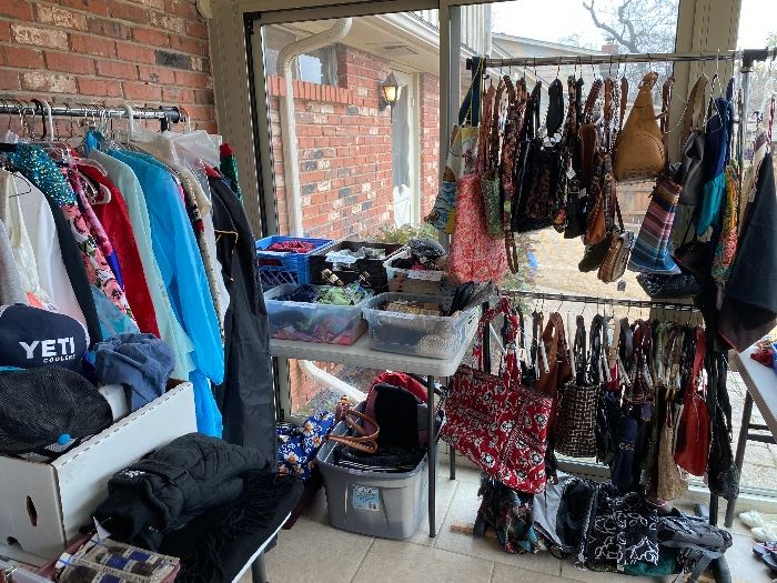 Lots of accessories including purses, wallets, totes, hats, etc!