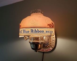 Vintage Pabst Blue Ribbon beer light