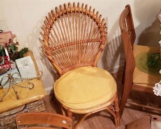 Vintage bamboo side chair