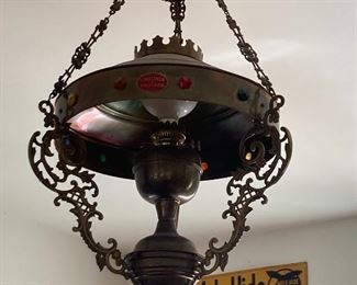 Virginia Truckee electrified gas chandelier used in dining car
