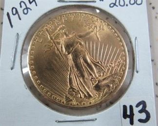 1924 Gold $20.00 Coin