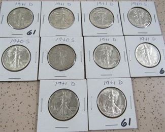 Walking Liberty Half Dollars - More Silver Coins Not Shown
