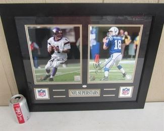 Peyton Manning & Brett Favre Autographed Photos w/Certified # on Front