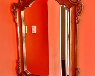 $295 - Ornate, beveled wall mirror #1; 47" H x 32" W - 2 available