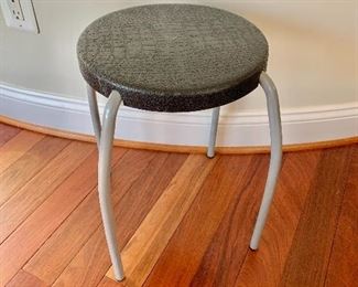 $24 - Round seat with metal legs; 17.5" H x 12" D 