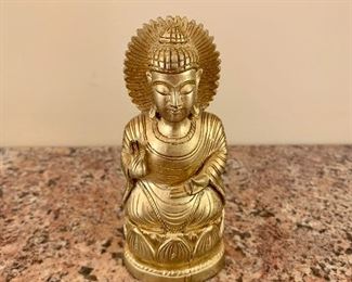 $20 - Gold painted Buddha figurine; 5" H x 2" W
