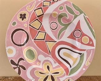 $20 - Jill Rosenwald colorful glazed platter; 16.5" 
