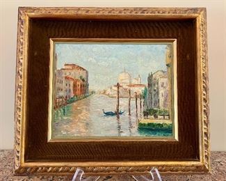 $60 - Small painting of Venice; 13" H x 15.5" W