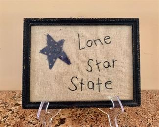 $20 - Stitched Lone Star State; 7" H x 9" W