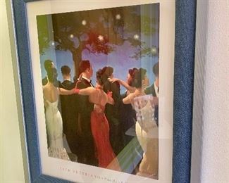 $60 - Jack Vettriano Portland Gallery framed poster; 24" H x 20" W 
