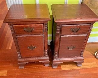 $120 - Pair of nightstands, minor water stains on top; 29" H x 16" W x 13.5" D