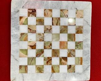 $40 - Marble chess board and pieces (15" board)
