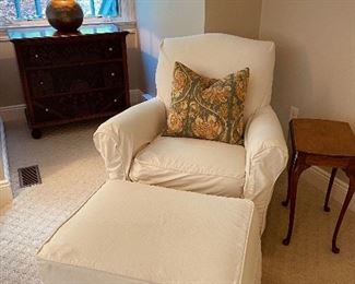 Pottery Barn rocker with ottoman 