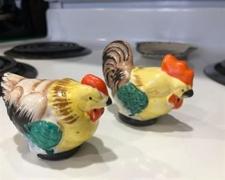 Farmhouse Kitchen, Rooster & Chicken Salt and Pepper Shakers 