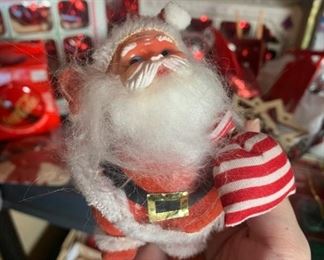 Vintage Christmas pixie/Santa ornaments