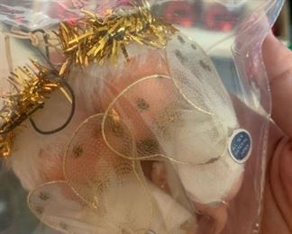 Vintage Christmas pixie/Santa ornaments