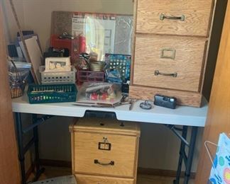 Oak File Cabinets, Office Supplies 