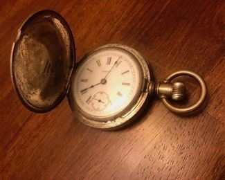 Elgin Silver Pocket Watch, running and not in original case 