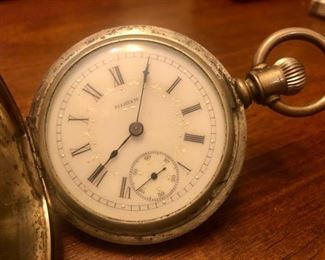 Elgin Silver Pocket Watch, running and not in original case 