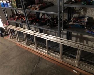 Ladder, Metal Shelving 