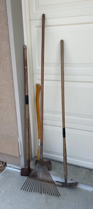 REDUCED! $9.00 NOW, WAS $12.00...................Axes, rake and more (S024)