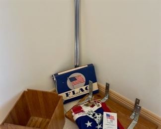$12.00....................Flag, Two Shelves and Wood Waste Can. Nylon Flag 3' x 5' (S193)