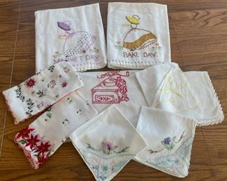 HALF OFF! $8.00 NOW, WAS $16.00..................Embroidered Towels and Hankies (S087)