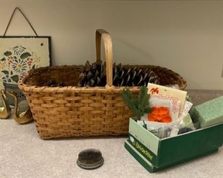 HALF OFF! $4.00 NOW, WAS $8.00..............Vintage Basket, Flower Frog and more (S235)