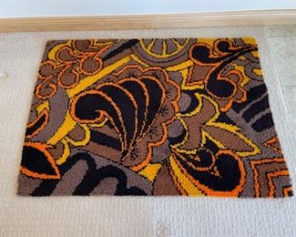 $30.00....................Funky Hooked Rug 47" x 34" (S212)