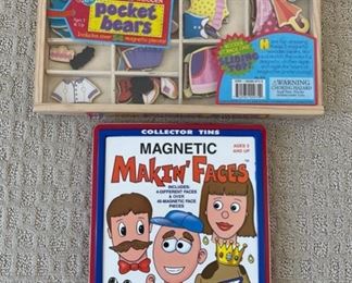 HALF OFF! $6.00 NOW, WAS $12.00...................Pocket Bears and Magnetic Face Toy (S198)
