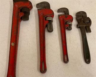 REDUCED! $15.00 NOW, WAS $20.00..............Pipe Wrenches: 18", 14" 10" and 8" (S399)