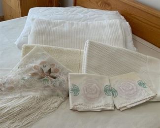 CLEARANCE ! $4.00 NOW, WAS $14.00....................Twin Mattress Pad, Blanket, Embroidered Pillow Cases and more (S298)