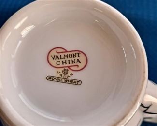 Valmont China made in Japan - Royal Wheat pattern in blue and silver